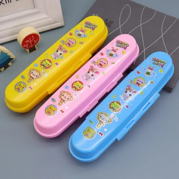 

Portable Healthy Cartoon Chopsticks Box Student Food Tableware Fork Spoon Storage Box Children Handmade Value Gift