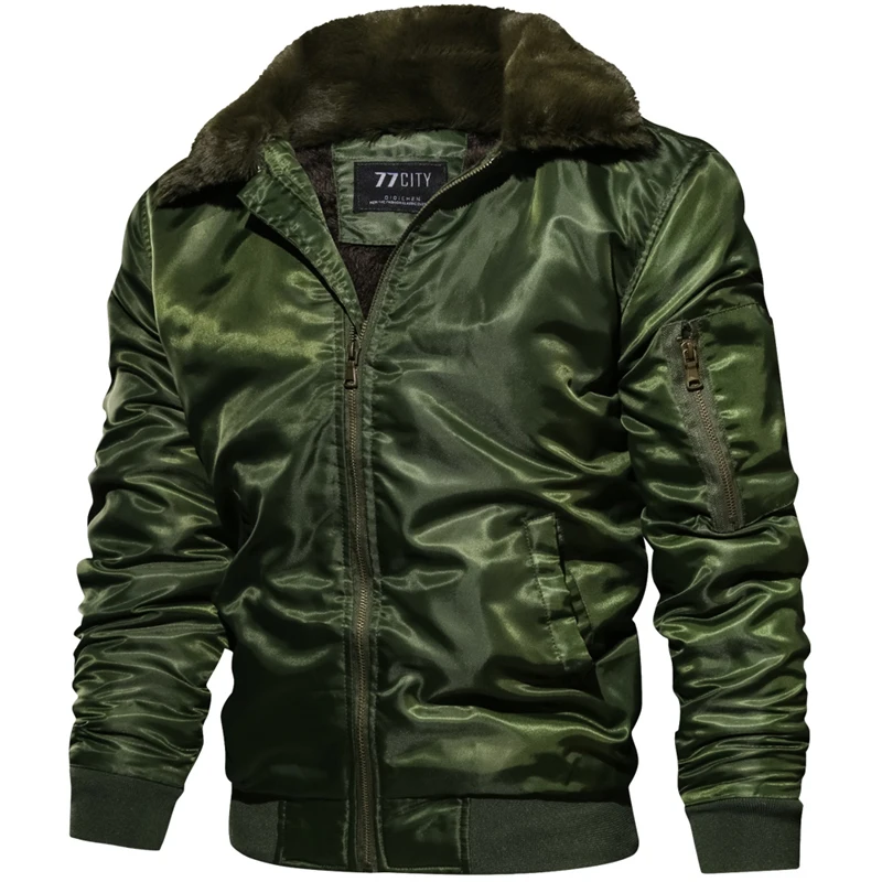 Winter Men's Pilot Tactical Jacket Bomber Warm Military Air Force Clothes Fur Collar Army Motorcycl