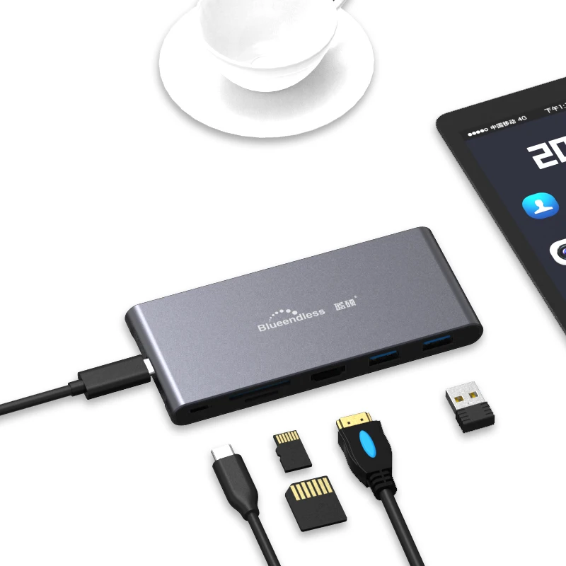 tipo Usb c Adaptador para Macbook Hub para Multi Divisor Portas c 3.0 Hdmi Pro Acessórios Case Ssd Hdd Gabinete Ngff 3.1 3 Usb - Imagem 6