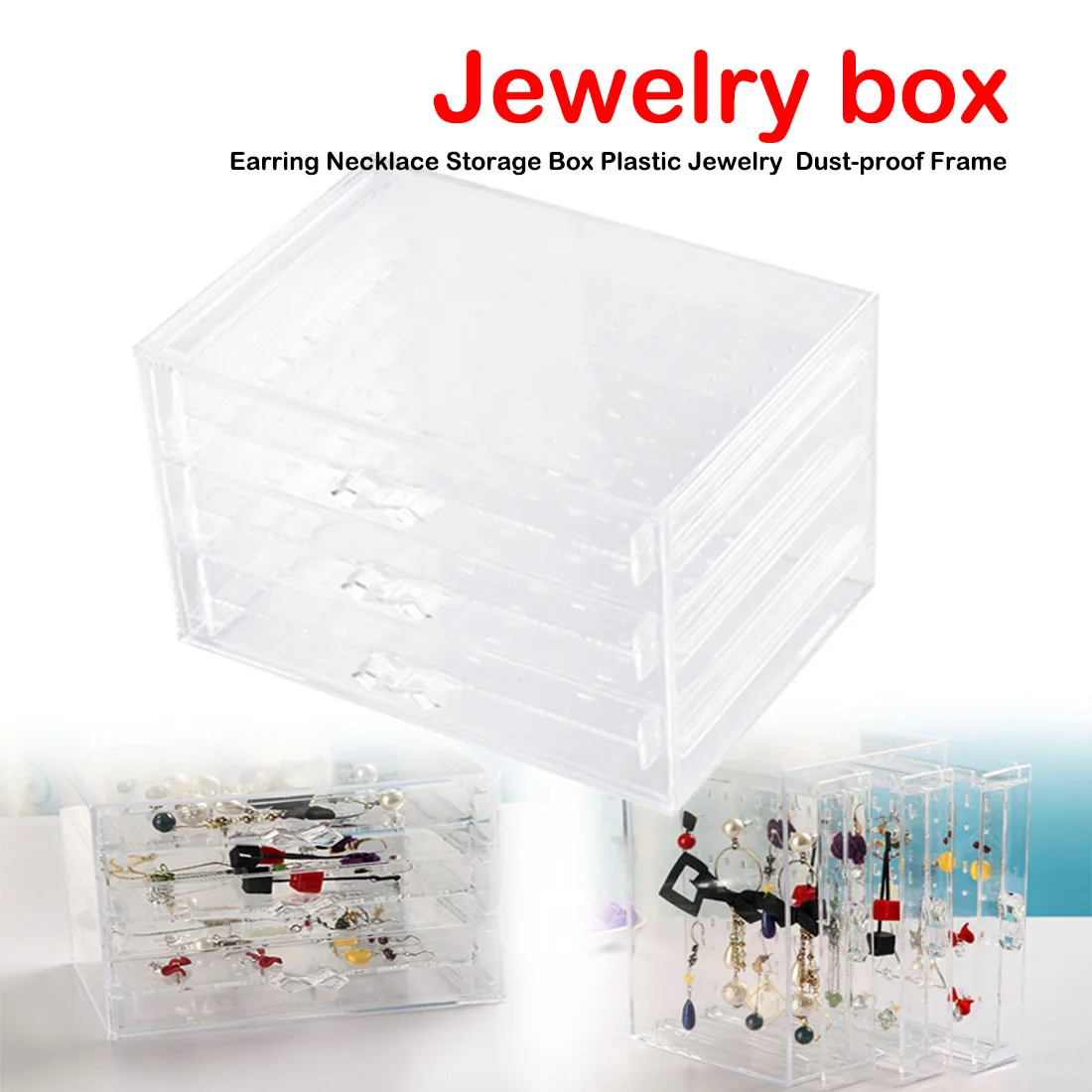 

New Fasion PS Material Jewelry Display Holds Up Earrings Earring Holder And Jewelry Organizer Earring Showcase Stand Box