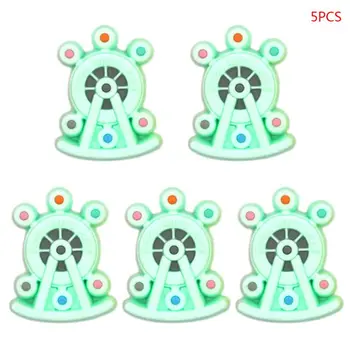 

5 Pcs Food Grade Silicone Bead Cartoon Baby Teether DIY Pacifier Chain Accessory