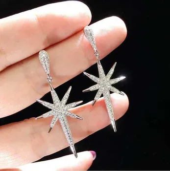 

2020 new luxury Stars 925 sterling silver earrings for women anniversary gift jewelry wholesale moonso E5890