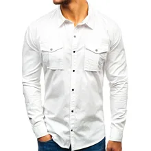 2021casual manga comprida camisas masculinas cor sólida gola bolso botão up camisas bonito masculino bolso regular ajuste topos