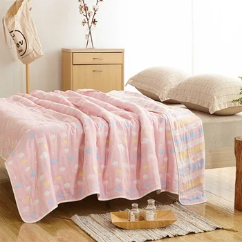 

100% Cotton Washing gauze Towelling Coverlet/Blanket/Throw (Maze Plaid) towel Blankets Bedding set Quilt Sheet Sofa