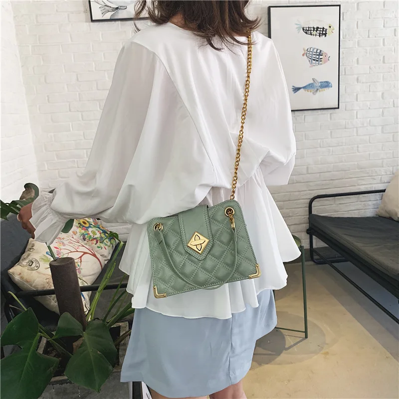 

Bag Women's 2019 New Style Fashion Korean-style Western Style GIRL'S Rhombus Chain Bucket Bag Fairy Versatile Crossbody Bag