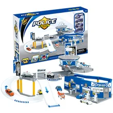 P819-A полицейская Автостоянка игрушка с 4 шт. Игрушечная машина DIY собранные игрушки камера трек общая развивающая игрушка