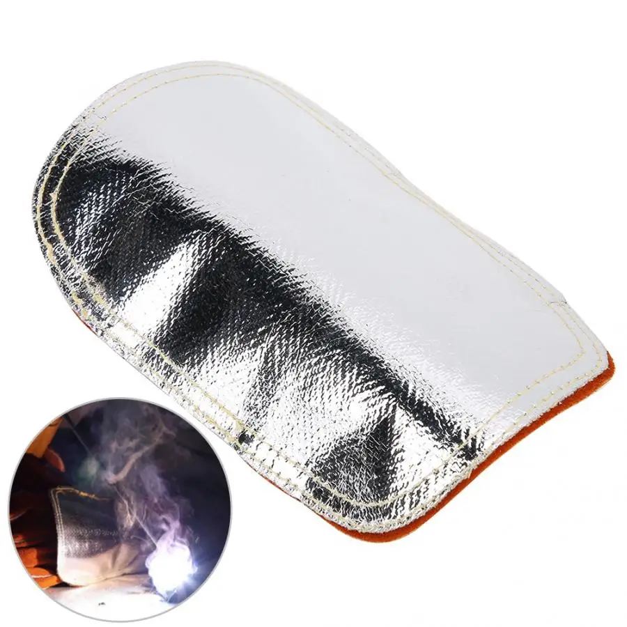 Handschuhe тепловой щит Сплит яловая кожа алюминизированная задняя Сварка рук Pad электрические защитные перчатки