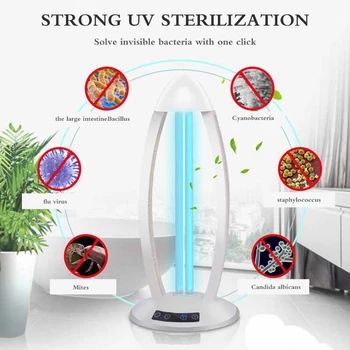 

38W UVC Ozone Germicidal Light Remote timing Double tube Sterilizer Kill Dust Mite Eliminator UV quartz lamp EU/US Plug