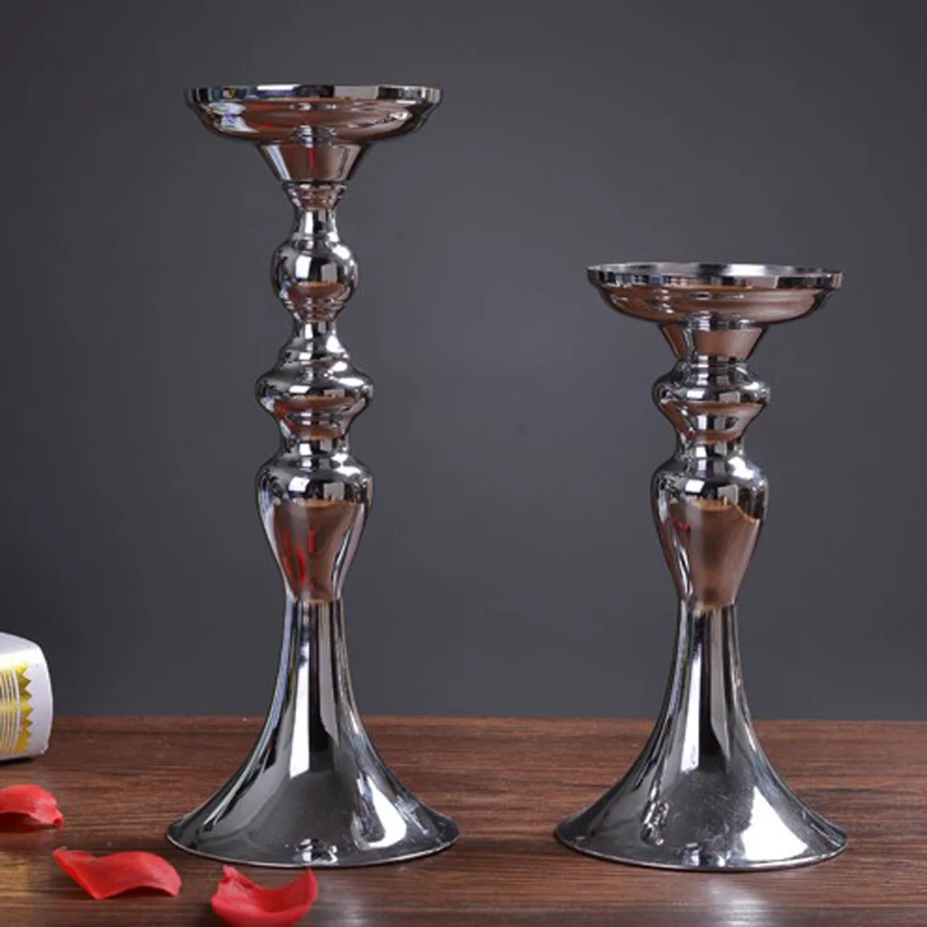 Metal Candle Holder Tea Light Holder Flower Vase Centerpiece Votive Candle Pillar Flower Vase Pot Candlestick Pillar Case
