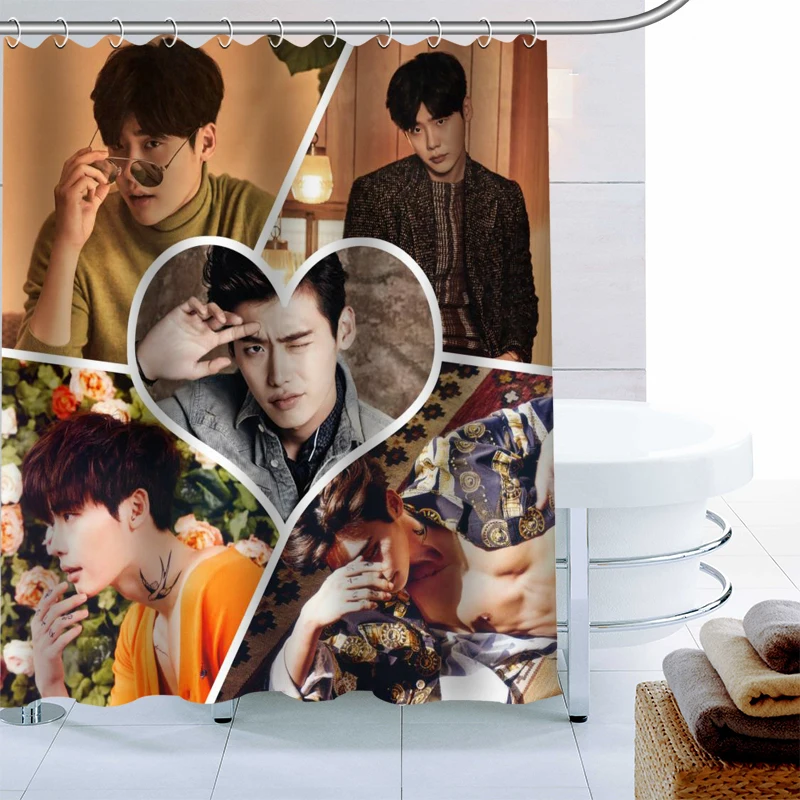 Custom KPOP Lee Jong Suk Shower Curtain Waterproof Fabric Bath 180X180cm Polyester Bathroom | Дом и сад