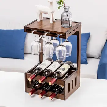 

Fine Grinding wine rack convenient and practical creative non-solid wood wine rack selected materials household wall hanging win
