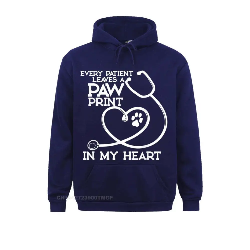 Veterinarian Vet Gift Paw Print in my Heart Funny Shirt__B13956 Hip hop Sweatshirts for Men Lovers Day Hoodies Hoods Long Sleeve Fitted  Veterinarian Vet Gift Paw Print in my Heart Funny Shirt__B13956navy