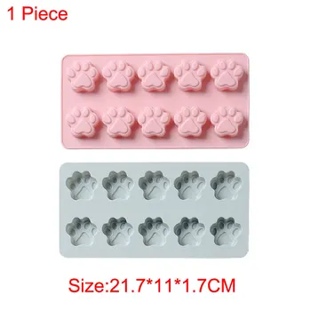

1pc 10 holes Cat paw print Silicone bakeware Chocolate Cake Baking Molds Ice Cube Tray Moulds Decorating Kitchen tools