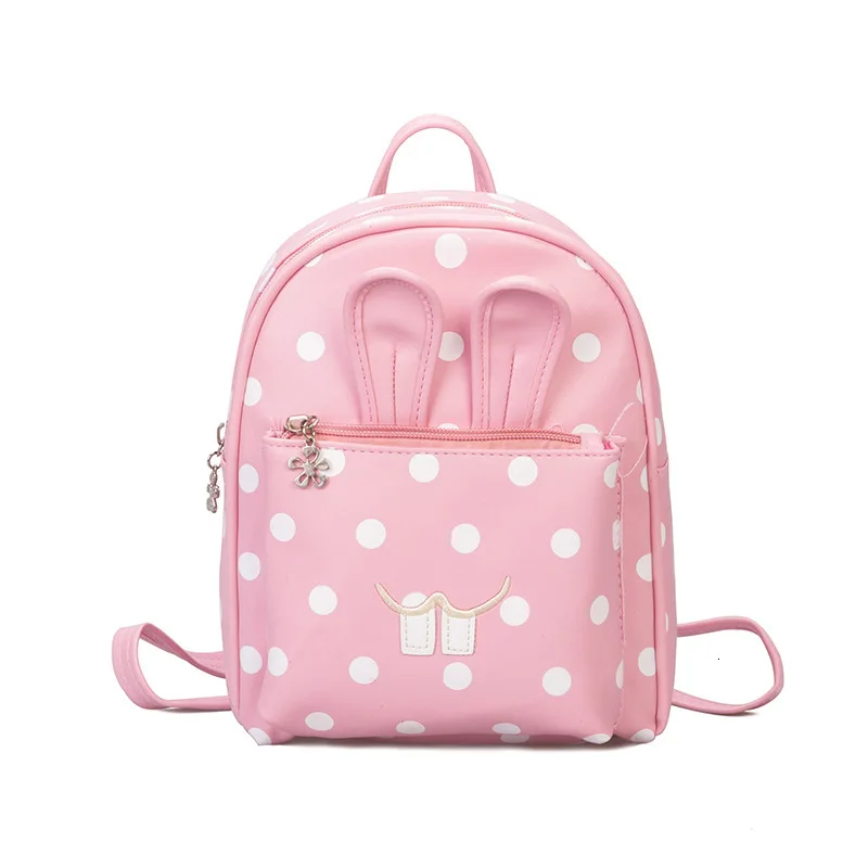 Детский 3D рюкзак в горошек с кроликом для девочек; mochilas escolares infantis; детские школьные сумки; милый ранец; школьные рюкзаки; детская сумка