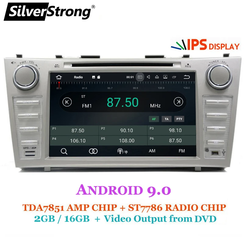 SilverStrong ips 2Din Android9.0 автомобильный DVD для TOYOTA CAMRY AURION v40 2007-11 авто радио с google play