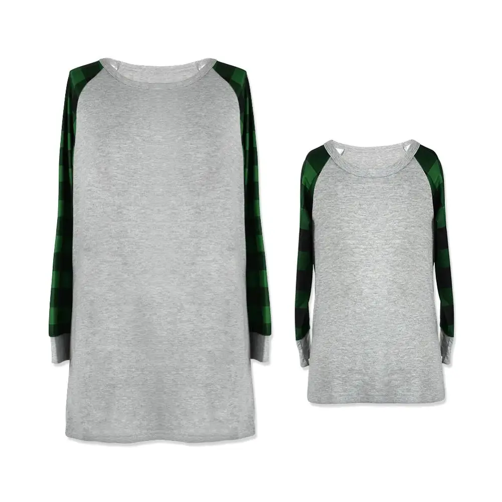 spring and summer Europe and the United States Metsini casual women's gray plaid sleeves fitted with T-shirts