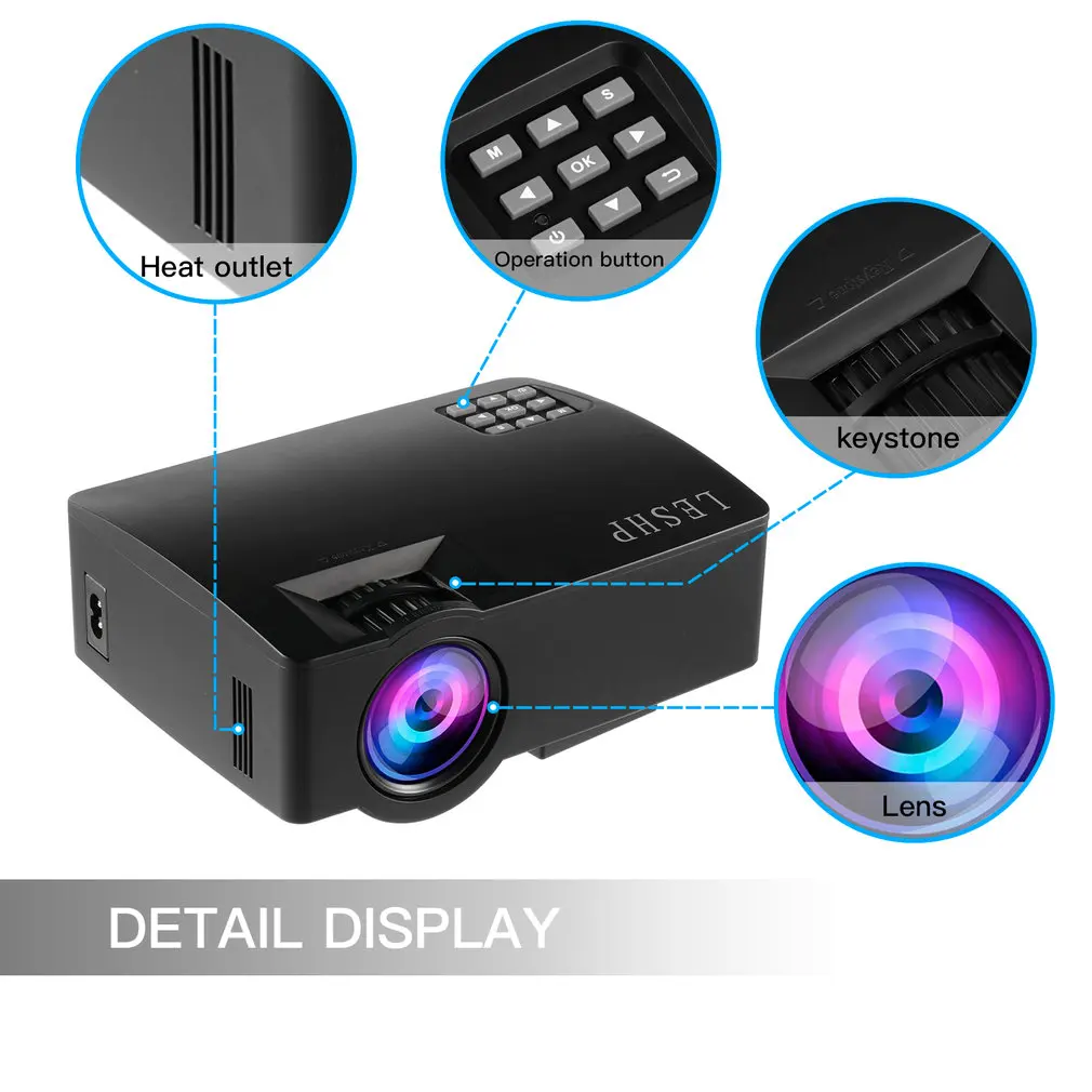 LESHP Mini Portable LED Projector 408P HD Home Cinema Theater Beamer Projector Multimedia WIFI Projector for Home Use LESHP Mini Portable LED Projector 408P HD Home Cinema Theater Beamer Projector Multimedia WIFI Projector for Home Use