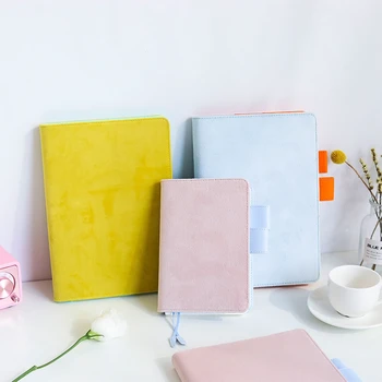 

A5 A6 Spiral Notebook Cloth Cover Felt Fabric Notebook Refill Spiral Binder Dairy Grid Inner Page Paper Card Storage Stationery