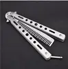 stainless steel practice training butterfly knife Comb Beard & Moustache Brushes Styling Tool Rainbow Foldable ► Photo 3/5