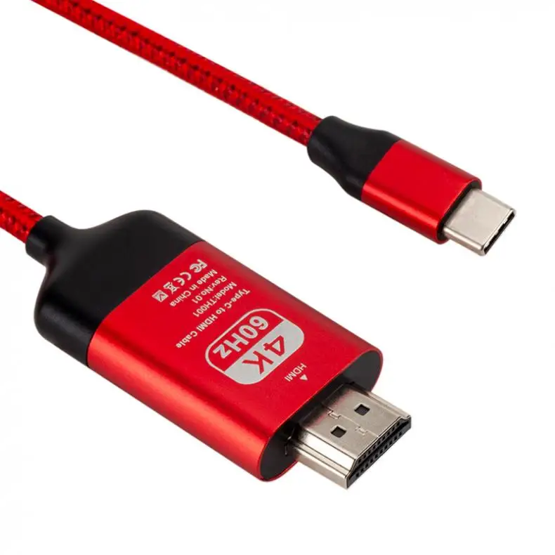 2 м/6.56Ft USB TypeC к HDMI HD tv AV ТВ кабель адаптер подходит для MacBook/samsung Galaxy S9/S10/Note 9