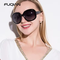 FUQIAN marque Design élégant polarisé surdimensionné rond lunettes de soleil femmes Simple mode grand plastique dames lunettes de soleil UV400 2