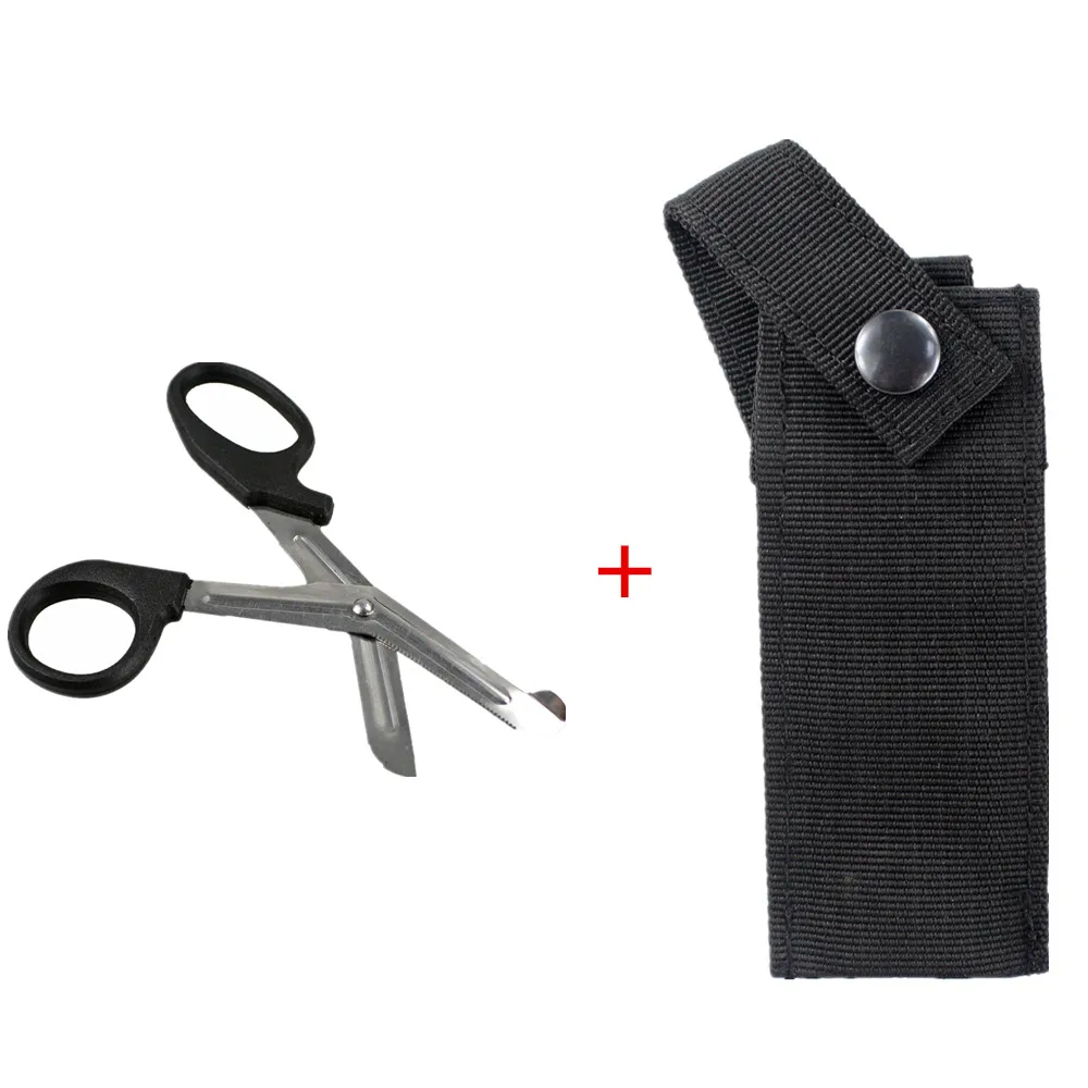 

Tactical Medical Shears + Pouch EMT Scissor Sheath MOLLE HOLDER 2 in 1 Outdoor First Aid Hand Tools MOLLE Pouch Kit