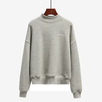 

Ladies Letter Hoodie Casual Winter Thick Sweater gray