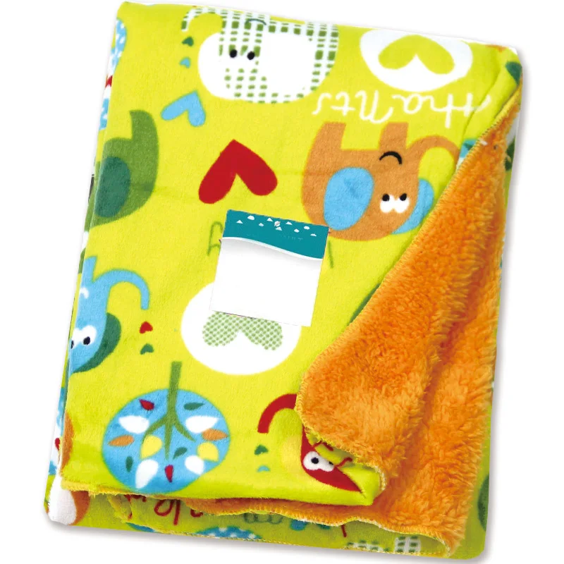 Детское одеяло, уплотненное, Двухслойное, коралловый флис, для младенцев, пеленка, конверт, коляска, обертка для новорожденных, постельные принадлежности, одеяло, s, коляска, коврик - Цвет: PJ3707U