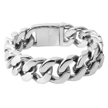 20 мм Широкий Байкер 316L Нержавеющая сталь тяжелый полированный серебряный цвет цепочка браслет цепочка для мужчин мальчиков ювелирных изделий 8-10 дюймов