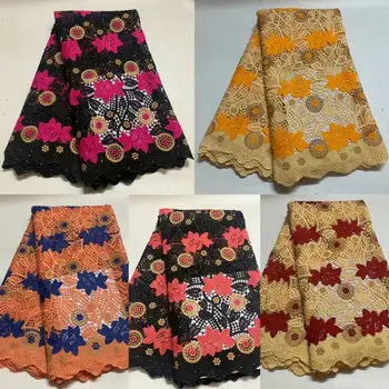 

High Quality Nigeria Cotton African Guipure Swiss Voile Lace Fabric French Stones Embroidery Voile Lace Materials In Switzerland