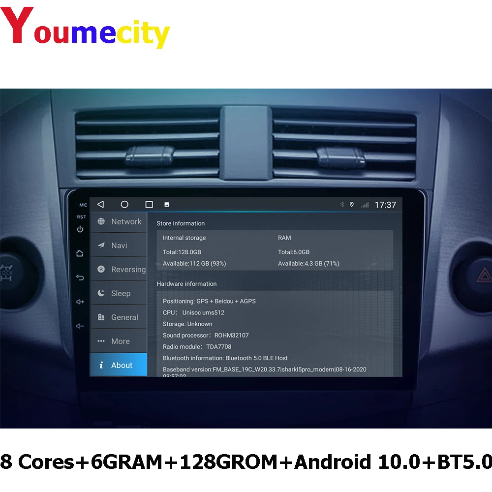 Автомобильный мультимедийный плеер 2 Din Android 10 Dvd Gps Авторадио навигация Wi Fi+4G Bluetooth