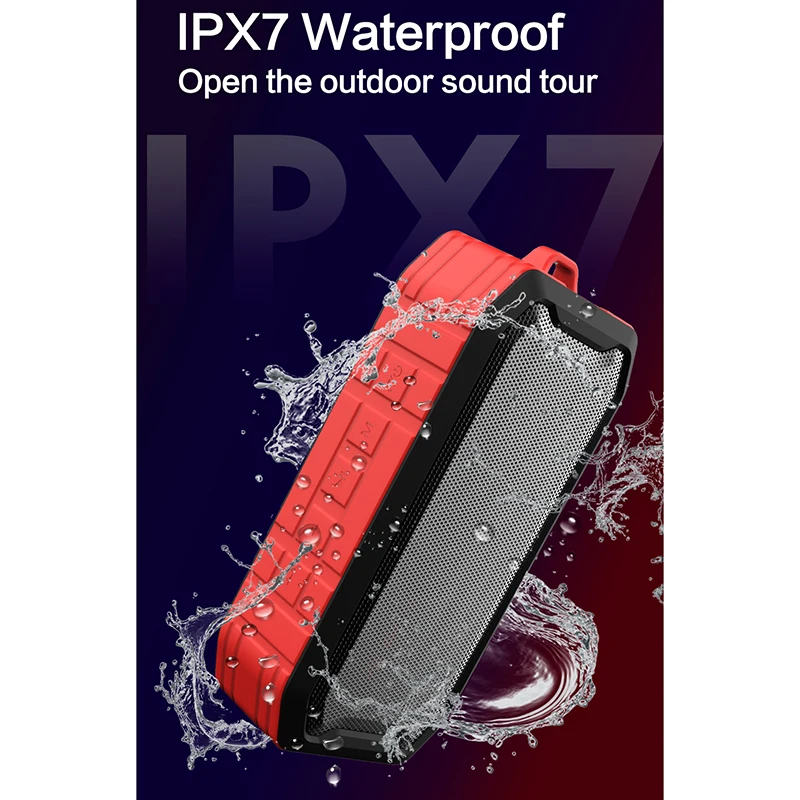 Портативный Bluetooth динамик с Премиум Стерео IPX7 водонепроницаемый пылезащитный 8 часов время воспроизведения в реальном времени беспроводной стерео динамик