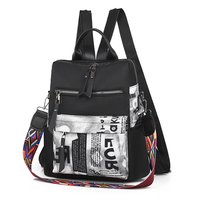 thumbnail image 1 of Mochila estampada de diseñador de lujo nueva 2021, mochila impermeable de tela Oxford para mujer, bolso de viaje de gran capacidad, 1 of 5