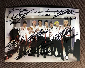 

hand signed SJ Super Junior autographed group photo TIME SLIP 5*7 19P4