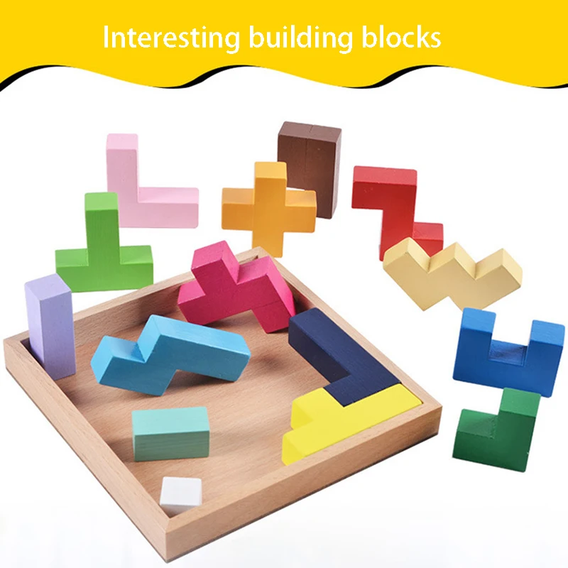 

2020 News Puzzles Wooden Toys Colorful Puzzles Children Toys Brain Development 3D Blocks Toys Gift For Boys And Girls Toy Blocks