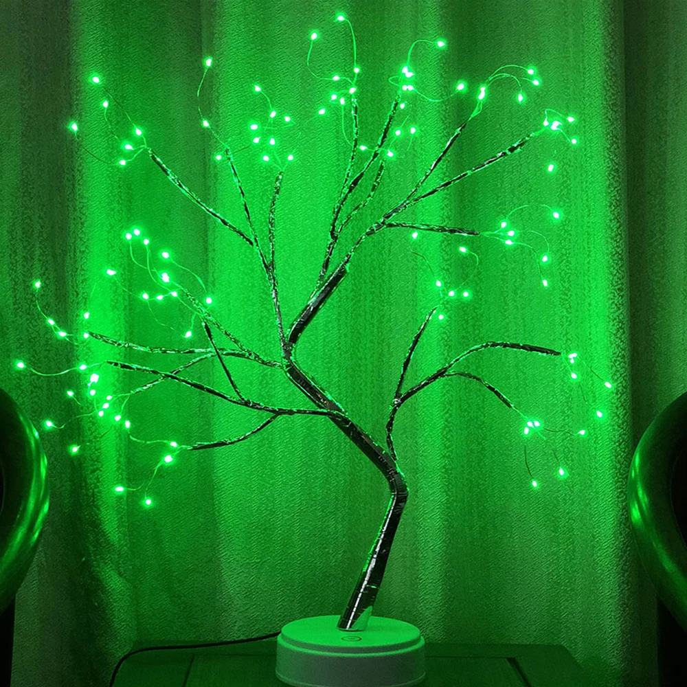 Touch Control LED Lights 108LED Simulation Tree Lights USB Tree Lights For Family Christmas Decorative LED copper Line Lights 12