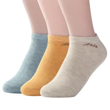 3 пар/лот,, модные носки, невидимые короткие, удобные, хлопковые, бамбуковые, для девочек, женские носки-башмачки, зимние, низкие, мягкие, теплые