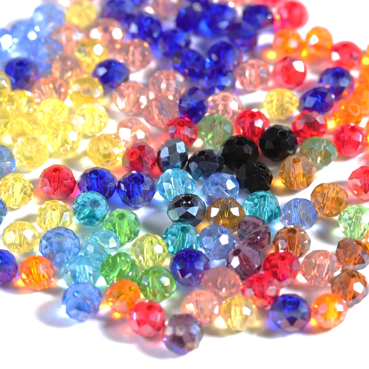 500 Lots Acrylic Plastic Transparent Faceted Bicone Spacer Beads 6mm Candy Color 