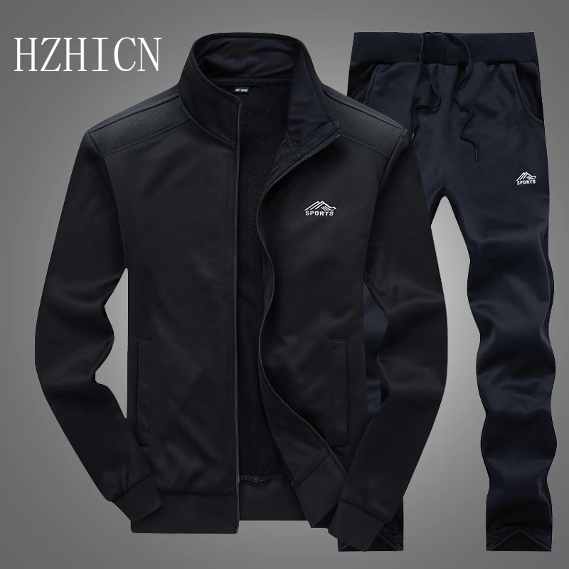 Tracksuits Men Polyester Sweatshirt Sporting Fleece 2020 Gyms Spring Jacket + Pants Casual Men's Track Suit Sportswear Fitness Tracksuits Men Polyester Sweatshirt Sporting Fleece 2020 Gyms Spring Jacket + Pants Casual Men's Track Suit Sportswear Fitness