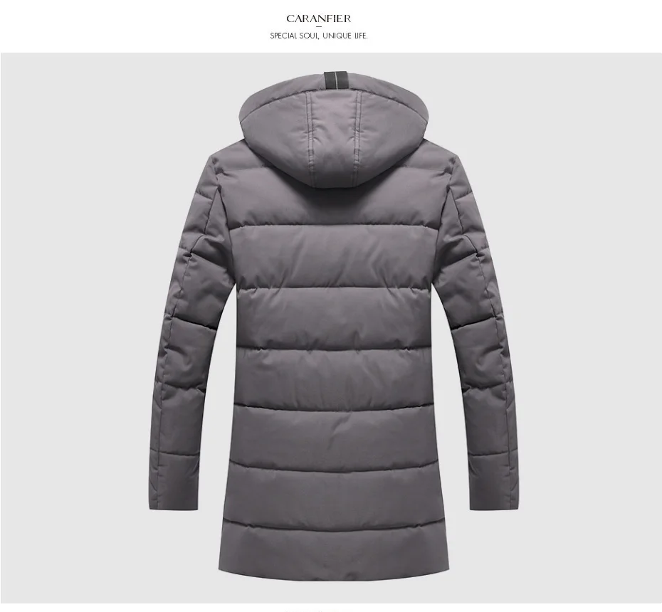 CARANFIER 6XL 7XL 8XL мужская длинная парка Теплая Зимняя брендовая куртка Роскошная водолазка с капюшоном и воротником ветрозащитная мужская одежда в сдержанном стиле