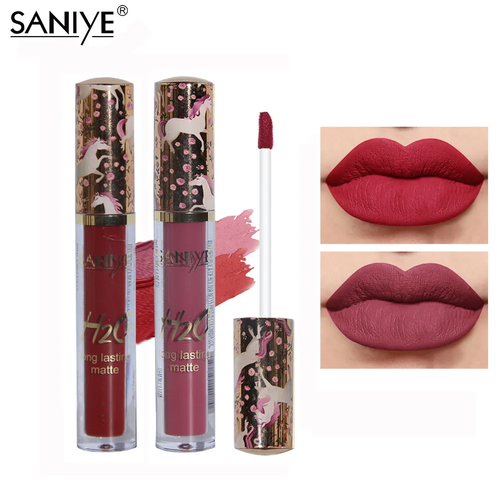 SANIYE Liquid Lipstick Sexy Makeup Matte Waterproof Long Lasting Lip Gloss Lippenstift L1128 |
