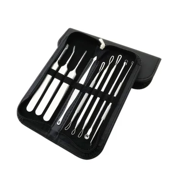 

9 Pcs Blackhead Extractor Tool Kit Pimple Popper Spot Remover Extractor Stainless Steel Skin Care Tool