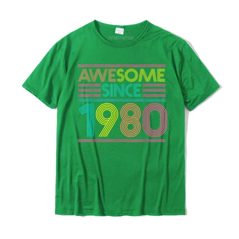 Party Custom Men's T Shirt Newest Summer Autumn Short Sleeve Round Neck 100% Cotton Tops Shirts Print Top T-shirts Awesome Since 1980 41st Birthday Gifts 41 Years Old T-Shirt__MZ23695 green