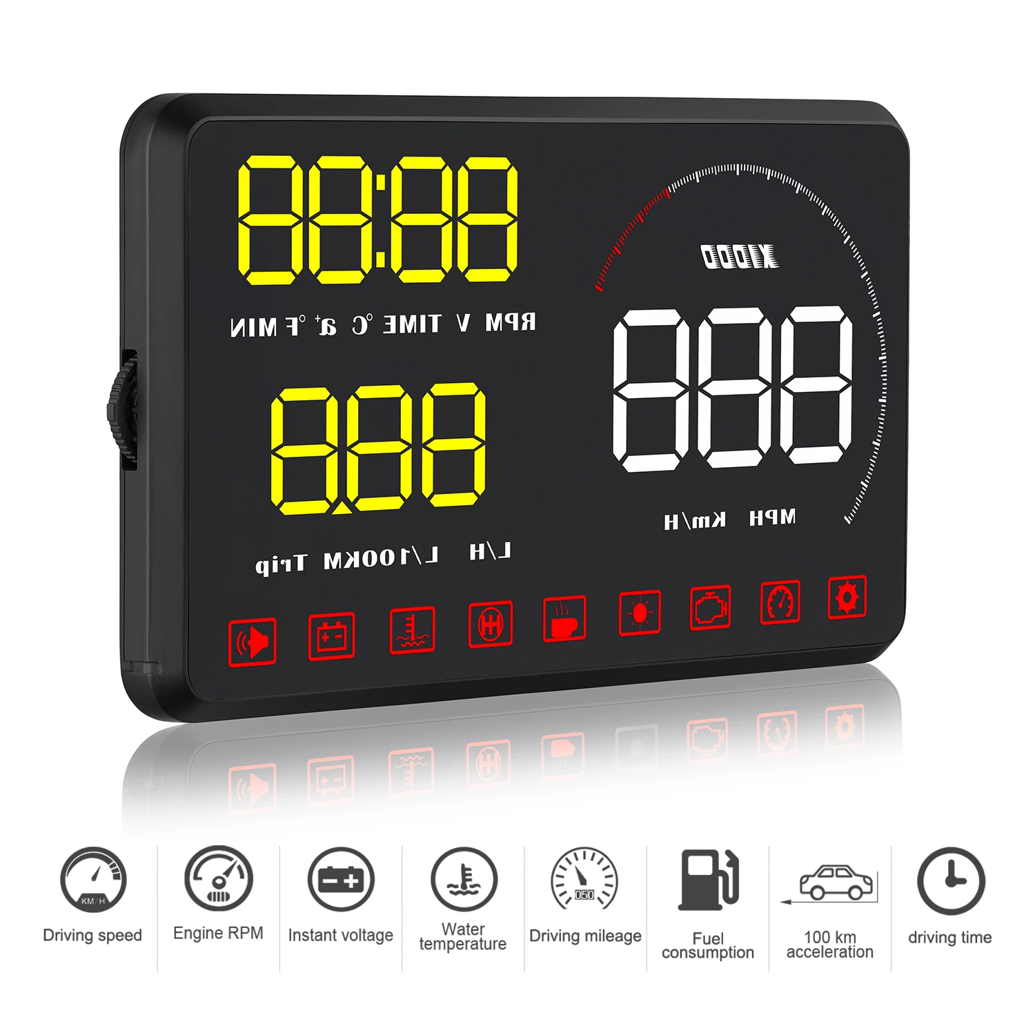 A9 на лобовое стекло автомобиля Дисплей OBD Авто Дисплей HUD отражение проектор Цифровой Будильник Автомобильный спидометр Предупреждение Дисплей
