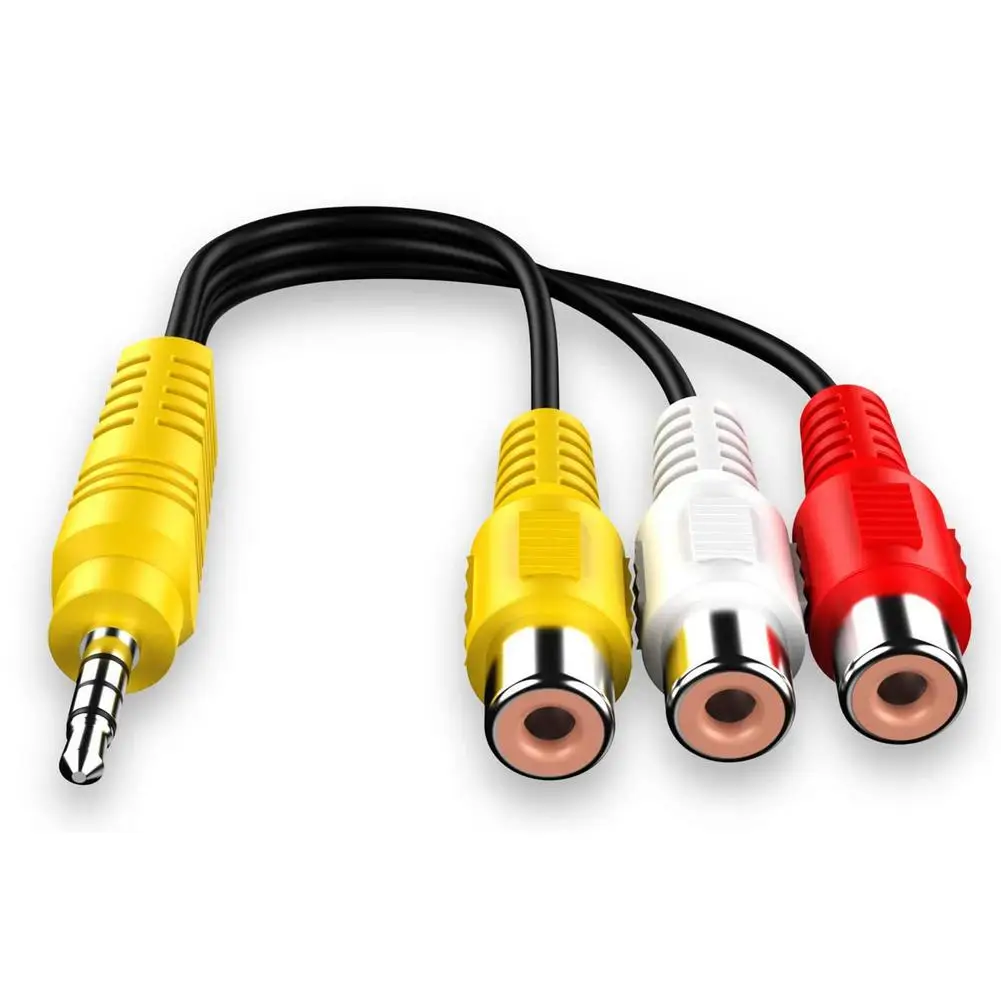 3 In 1 3.5mm Jack To 3 RCA Male Audio Video AV Adapter Cable AUX Stereo Cord 3RCA Standard Converter Wire For TCL TV