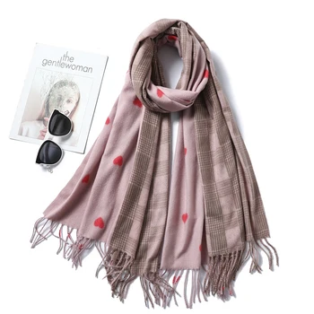 

Luxury Brand Women Scarves Plaid Solid Patchwork Cashmere Scarf Tassel Printing Two Sided Winter Scarf Pashmina Foulard Shawls
