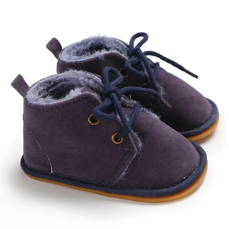 Unisex Toddler Shoes Boy Soles Thicken Babies Shoes for Baby Girl Cotton Fabric Winter Newborn Infant Baby Girl Boots - Цвет: Navy