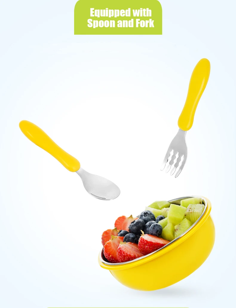 Hogokids Dish Set of Children's Dishes Stainless Steel Bowl Children's Tableware for Feeding Baby Feed Bowl Dinnerware 6 of set