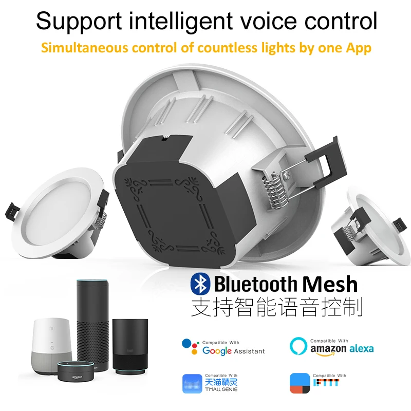 Светодиодный светильник RGBCW 5 Вт smartBT сетчатый Bluetooth 9 умная утопленная точечная