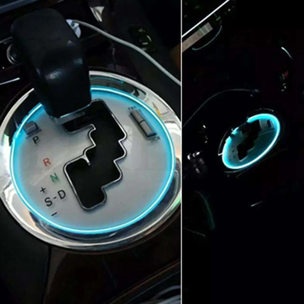 Автомобильный линейный светильник 1 M/2 M/3m/5 M Автомобильная Подсветка салона авто Светодиодные ленты провода веревка шнур гибкий неоновый светодиодный светильник, украшенное мозаикой из драгоценных камней, 12V USB электронных сигарет